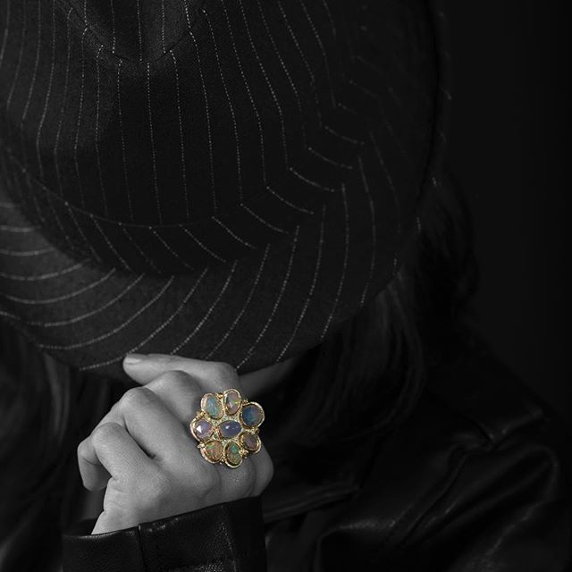 What are you doing to celebrate the fresh start that New Years brings? Leave a comment below and tell us about it! We love to hear about your adventures. Want to feel like royalty at your fête? Check out our Candy Coated Opal & Chalcedony Statement Ring. With silver and gold, it will accessorize well with your existing jewelry. AND it will make you feel like the queen you are. #amputee #armyvet #finejewelry #ethiopianopal #purplechalcedony #22k #24k #cocktailring #statementjewelry