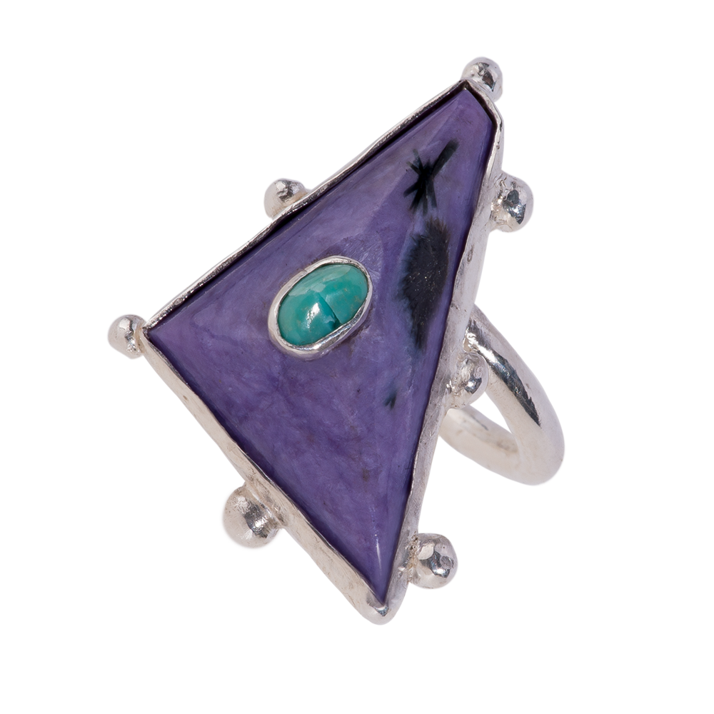 Stichtite & Turquoise Petits Four Ring - 1.png