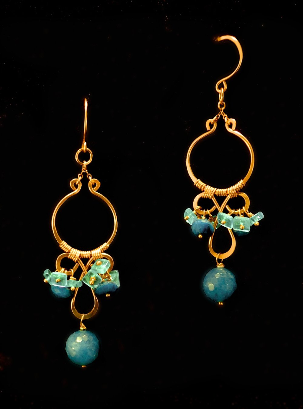 Chrysocolla & Aquamarine Chandeliers
