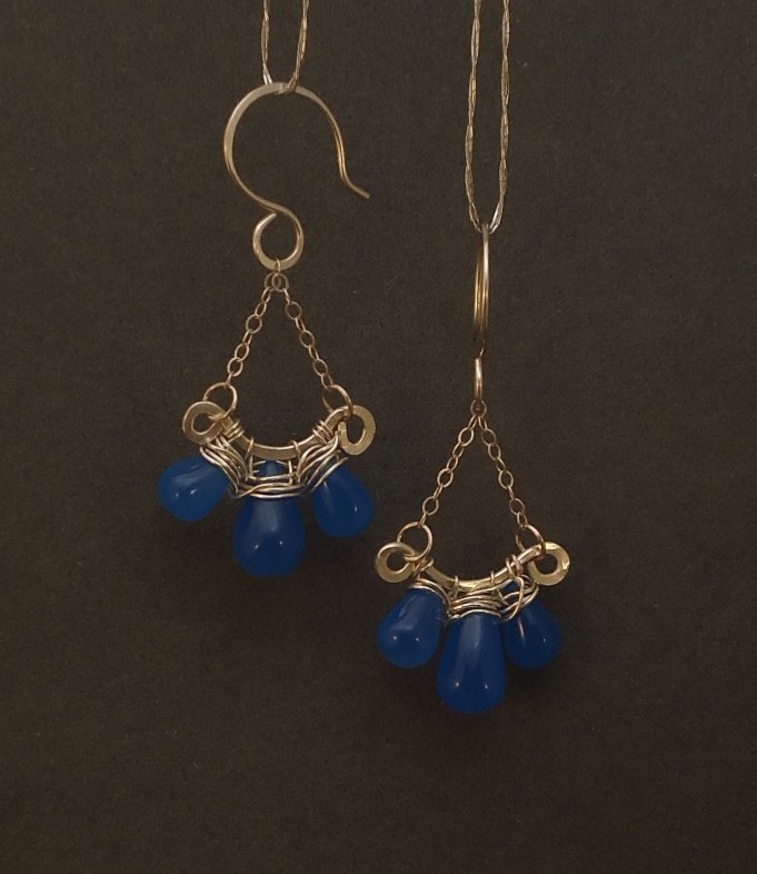 Colbalt Blue Swing Chandelier Earrings