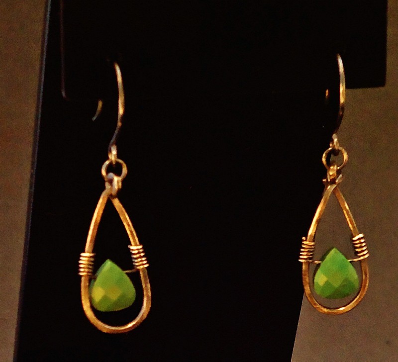 Oxidized Sterling & Gem Grade Turquoise Faceted Briolette Wrapped Dangles 3.JPG